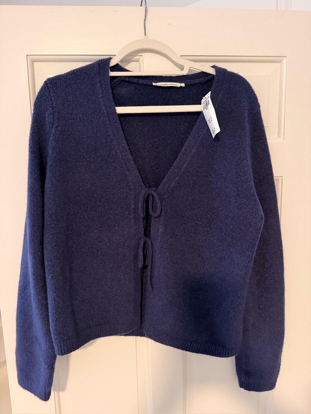 Abercrombie & Fitch Navy Tie-Front V-Neck Cardigan